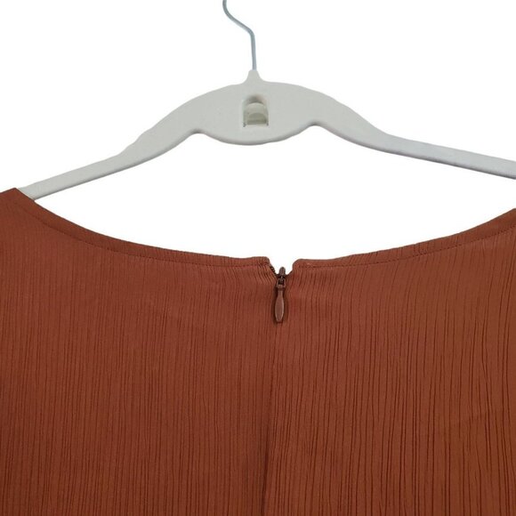 C/meo Collective Womens Mini Dress XXS Cognac Copper‎ Eminence Tie Waist Draped - Picture 9 of 13
